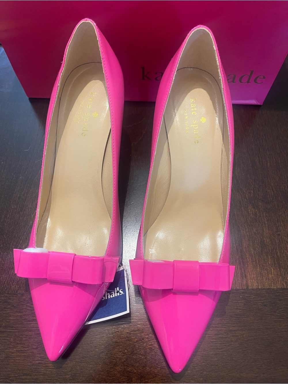kate spade Hot Pink Patent Pointed-Toe Bow Heels - Picture 3 of 4